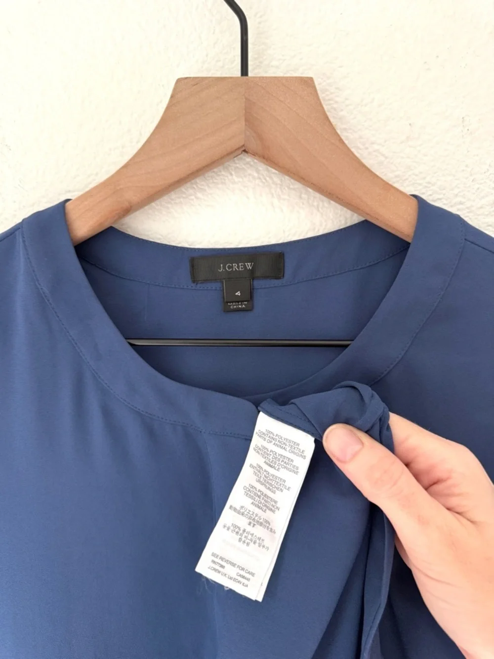 J. Crew Sleeveless Blue Blouse with quarter-button closure - 4 -EUC